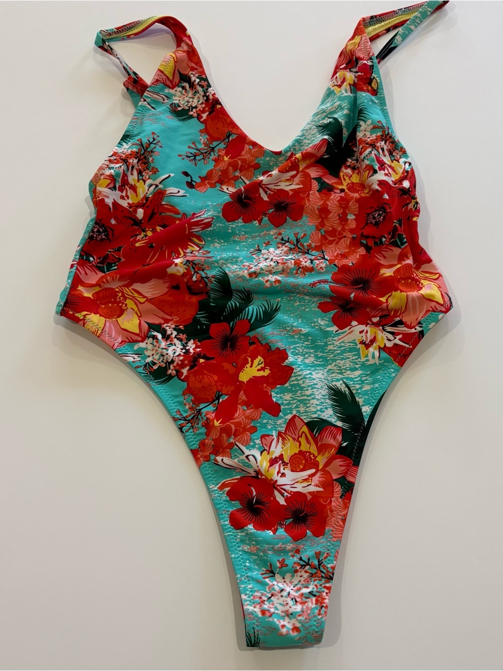 RELLECIGA Tropical Floral High Cut One Piece Swimsuit Medium